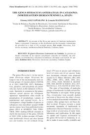 (PDF) The genus hieracium (Asteraceae) in catalonia (Northeastern ...