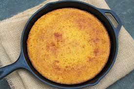 Image result for pie tin full of golden cornbread