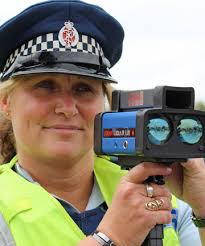 WATCH OUT: Constable Jackie Pearce monitors the speed of traffic on Quay St. - 9498475