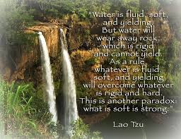 Water is fluid and soft - Lao Tzu | Wise Words &amp; Profound Quotes ... via Relatably.com