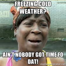 FREEZING COLD WEATHER? AIN&#39;T NOBODY GOT TIME FO DAT! - Ain&#39;t ... via Relatably.com