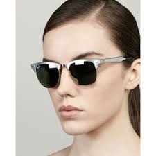 Mirrored Lens Metal Clubmaster Sunglasses, Silver - Ray-Ban &middot; Shop &gt; Eyewear &gt; Sunglasses &gt; Ray-Ban sunglasses &gt; - img-thing?