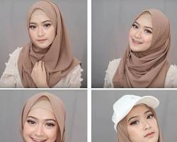 Hijab pashmina simple with a stacked style