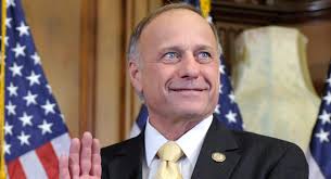 Steve King re-enacts his swearing in on Capitol Hill. | AP Photo. &#39;We need to address anchor babies,&#39; the Iowa lawmaker told POLITICO. | AP Photo Close - 110105_steveking_birth_ap_605
