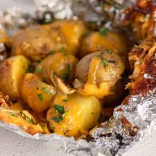 Cheesy Ranch Foil Grilled Potatoes - Restless Chipotle