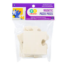 Go Create Wooden Magnetic Jigsaw Puzzle Pieces, 9 Unfinished ...