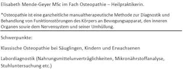 Medline - Praxis für Osteopathie; Elisabeth Mende-Geyer M.Sc.(A ... - 103756499