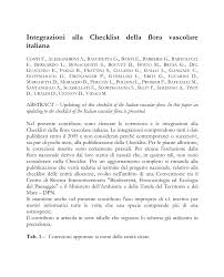 (PDF) Integrazioni alla checklist della flora vascolare italiana