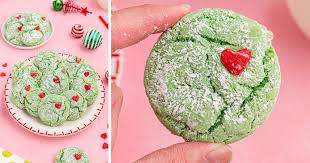 Grinch Cookies | A Deliciously mean and green crinkle cookie recipe