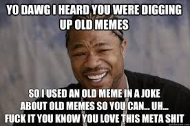 YO DAWG I HEARD YOU WERE DIGGING UP OLD MEMES SO I USED AN OLD ... via Relatably.com