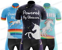 Image of Funny bicycle jersey with a unicorn design