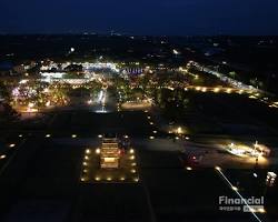 익산 왕궁리 유적 오층석탑 야경, AI로 생성