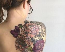Large and colorful tattoos wildflower