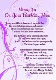 Moms Birthday in Heaven | In Loving Memory - Happy Birthday Mom In ... via Relatably.com