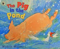 Image result for pig in the pond