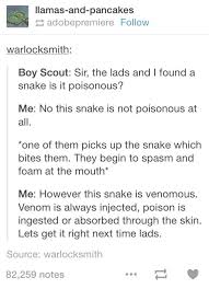 The main difference between poison and venom | Tumblr | Know Your Meme via Relatably.com