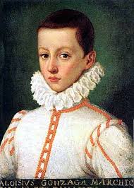 ... took him to Casal to show him a muster of three thousand Italian foot, and was much delighted to see him carry a little pike, and walk before the ranks. - Aloysius_Gonzaga_child