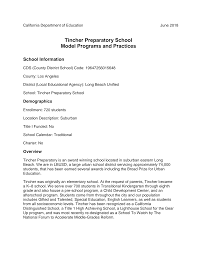 Tincher Preparatory School Model Programs and Practices ...