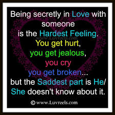 Love Quote of the day. Unknown Author “Being secretly in love with ... via Relatably.com