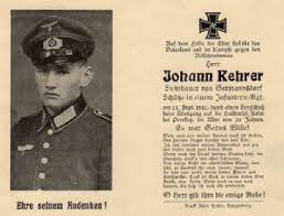 Totenzettel: Schütze Johann KEHRER (2. Weltkrieg) - Onlineprojekt ...