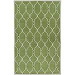 Green geometric rug