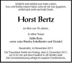 Horst Bertz | Nordkurier Anzeigen
