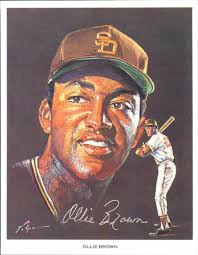 1969 Volpe San Diego Padres #1 Ollie Brown Front - 58438-1Fr