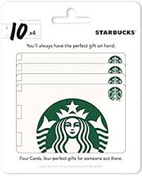 Starbucks Gift Cards, Multipack of 4 - $10 : Gift Cards - Amazon.com