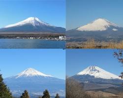 正面から見た富士山のイラストの画像