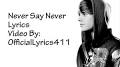 Video for Justin Bieber - never say never lyrics