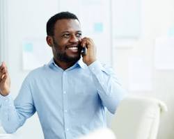Image of Happy customer on phone call
