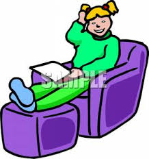 Image result for clip art girl relaxing in chair