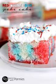 Red White and Blue Poke Cake - Spend With Pennies