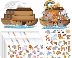 Image of Sunday school wallpaper with Noah's Ark scene
