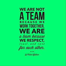 We are not a team because we work together. We are a team because ... via Relatably.com