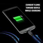 DATASTREAM Micro USB Cable Blue LED Flowing Current PowerUP DC Car Charger On-The-Go Charging Samsung Galaxy Note 5 Sony Xperia M5 Motorola Moto Play More