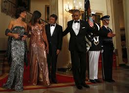 Image result for pictures of michelle obama last state dinner gown 2016