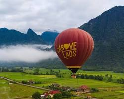 Hot air balloon in Vang Vieng, Laos