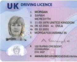Image of UK full driver's license