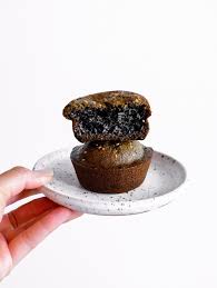 Black Sesame Mochi Muffins - One Happy Bite
