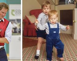 Prince Harry as a child with his brother, Prince William