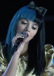 melanie-martinez-blue-black-hair-straight. Melanie Martinez had bright blue and black two-toned hair during her performance of “Crazy” on The Voice - melanie-martinez-blue-black-hair-straight