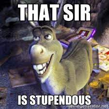 That sir is stupendous - Donkey Shrek | Meme Generator via Relatably.com