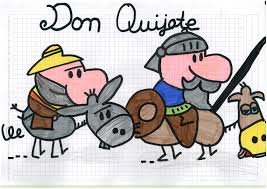 Dibujo de don Quijote y Sancho