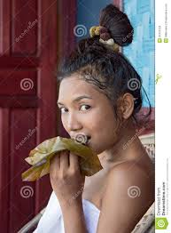 Woman eat sticky rice - woman-eat-sticky-rice-young-steamed-banana-leaf-lao-style-32421326