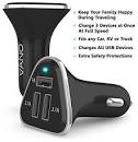 Car Phone Charger - Powerful 3 Port USB Cell Phone Charger - Vano - Charge 3 Devices Full Speed - Apple iPhone 6-6s-6 Plus-5-5s-5c-4 iPad Tablet eBook RV Truck Travel Accessories - Smart Cigarette Lighter Adapter