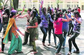 Image result for college girls holi photo india