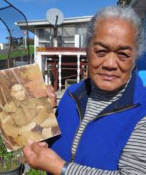 Topsy Gardner holding a photo of her father William Wereta, who died on the battlefield of El Alamein when she was nine months old. - 7540687