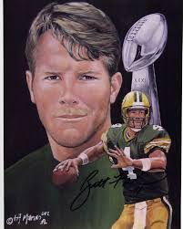 Angelo Marino painted all sports, and his son forged all sports as well. Here are the fake sigs of two football legends: Bret Favre and Joe Namath. - Bret-Favre-litho
