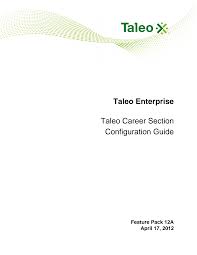 Taleo Enterprise Taleo Career Section Configuration Guide